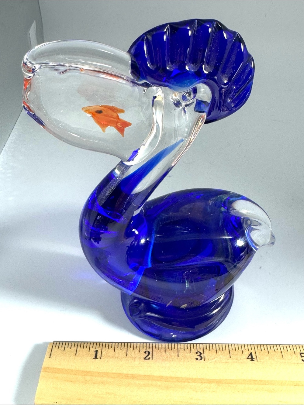 Glass Pelican with Goldfish - Picture 6 of 6